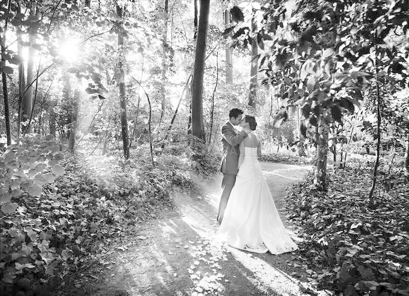 Moment romantique dans les sous bosi de la propriété
