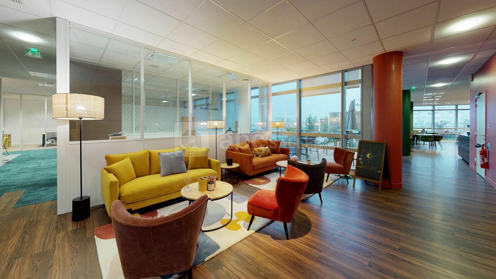 Salon d'entrée du Coworking
