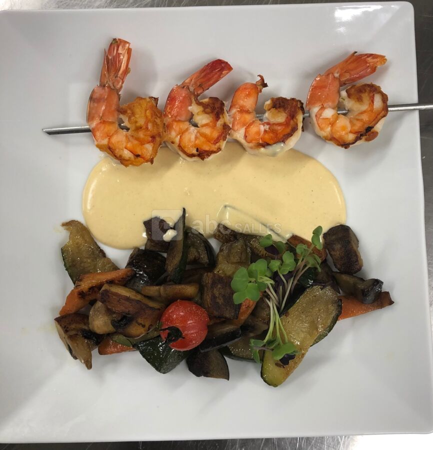 Brochette de gambas
