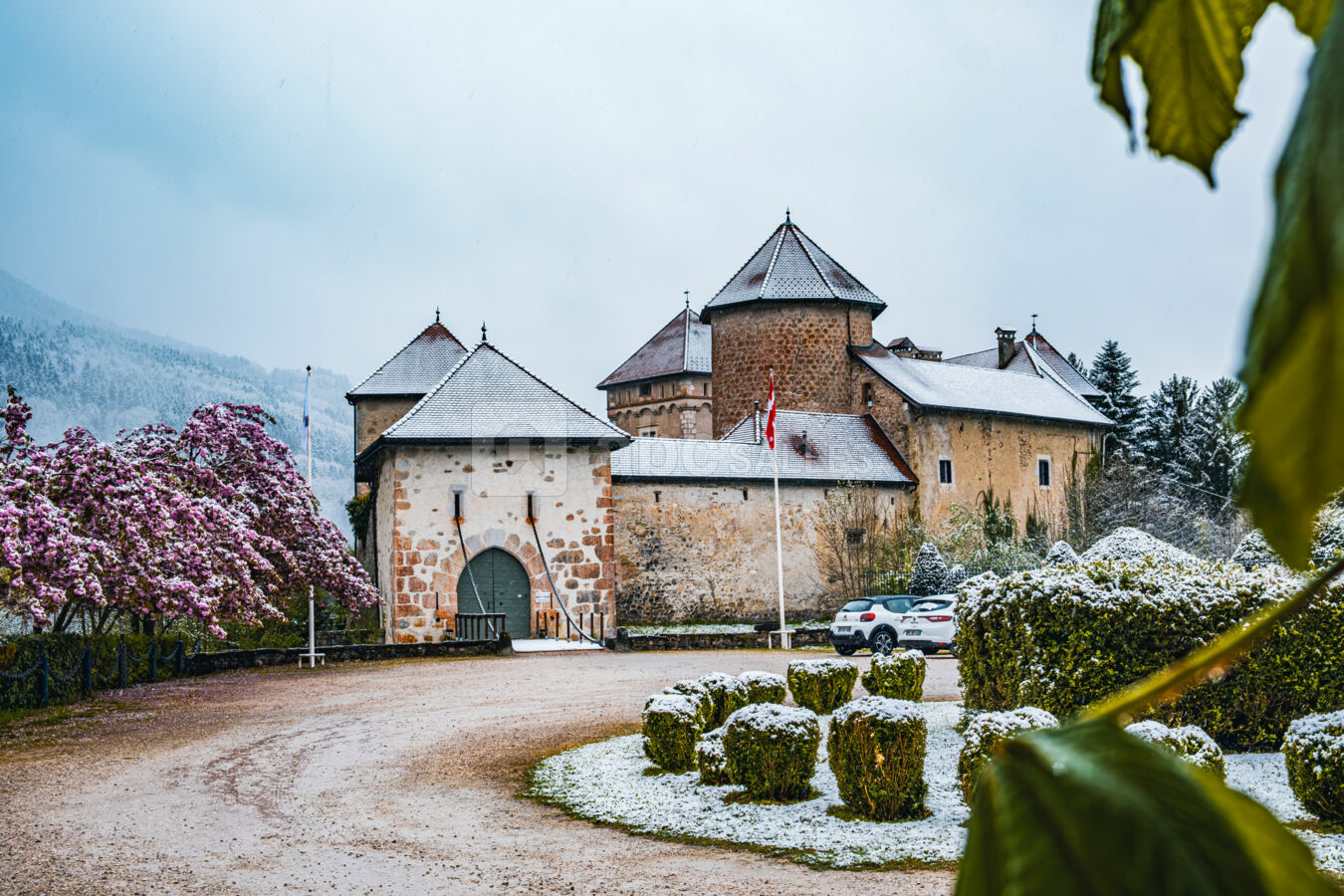 Le pont levis sous la neige