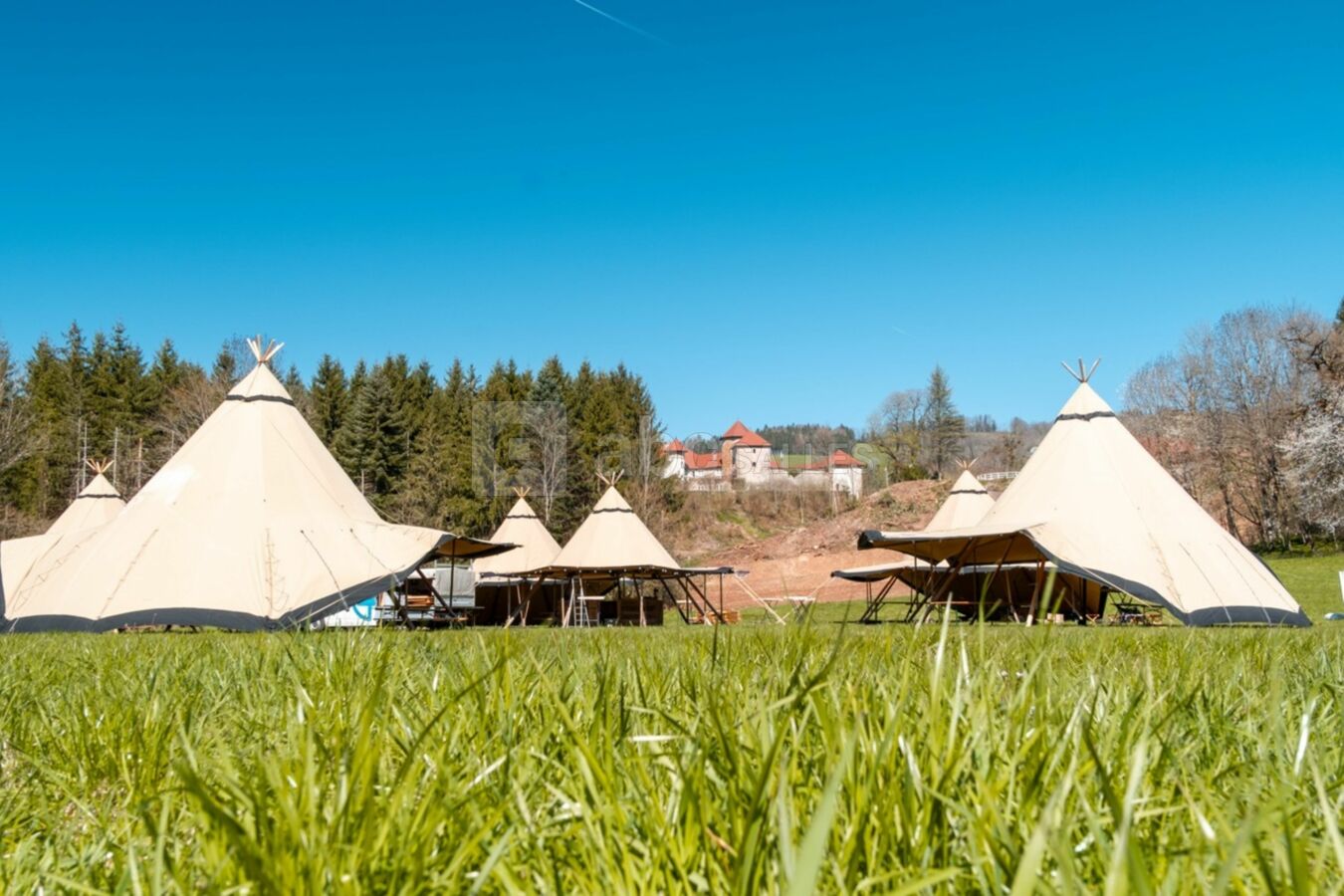 Les tipis dans la prairie