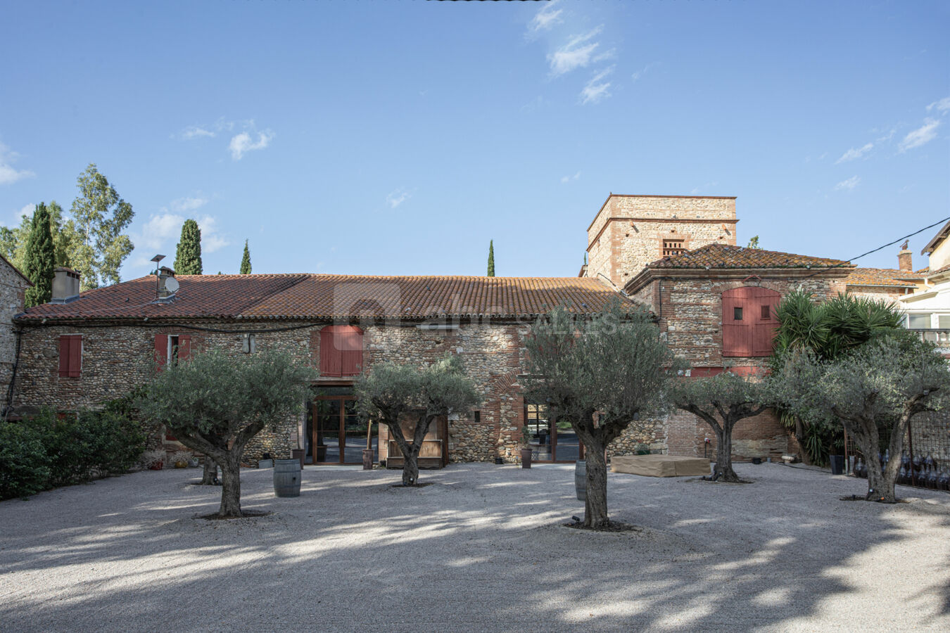 La cour plongeant sur le la