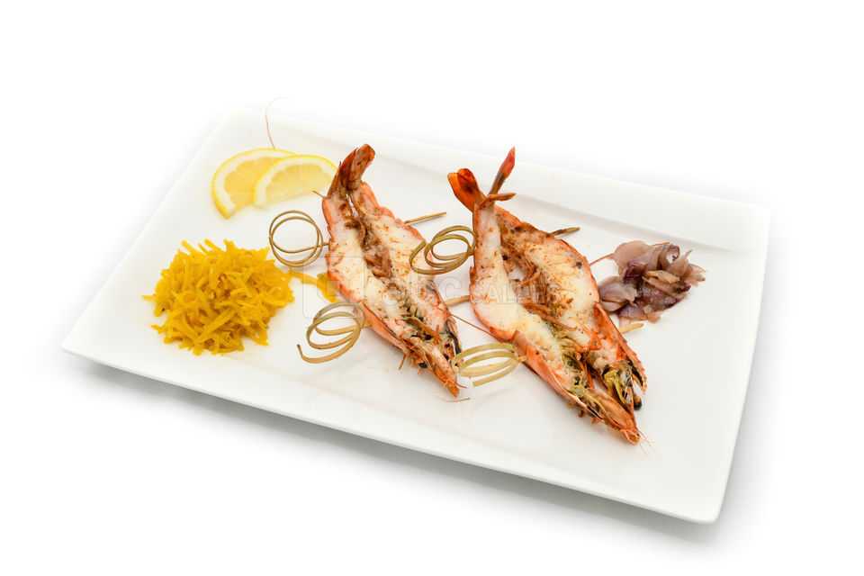 Brochette de Gambas (menu gastronomique)