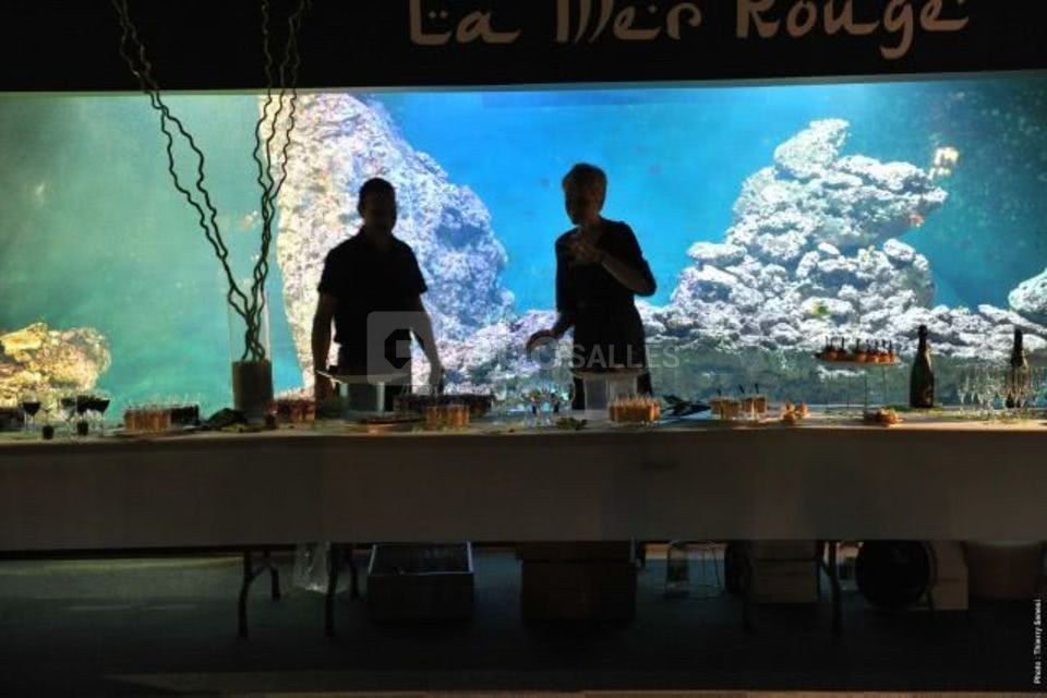 Cocktail dînatoire face aux bassins