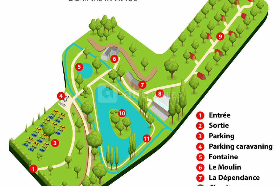 Vue isométrique du domaine