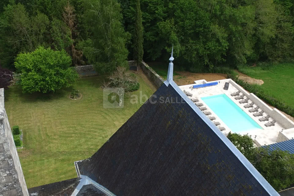 Vue aérienne piscine