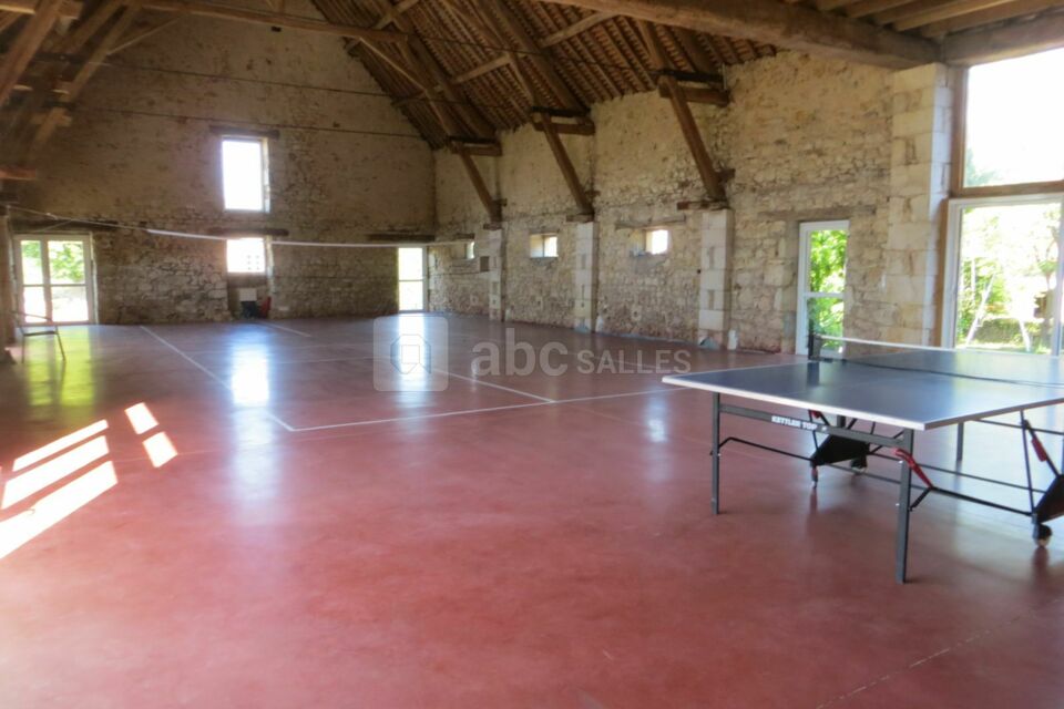 Salle de jeux de 230m² (badminton/volley, ping-pong)