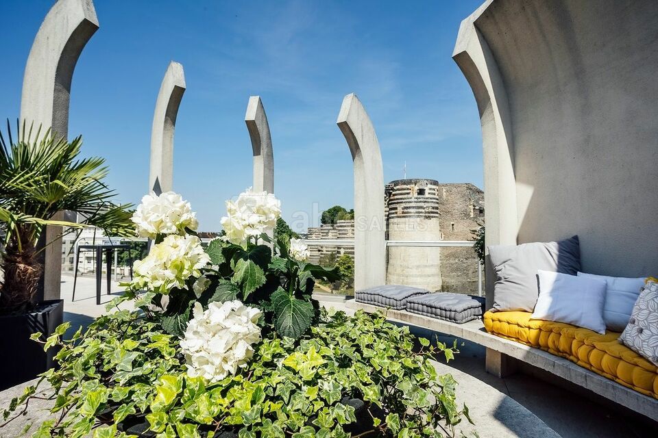 Terrasse avec vue sur le Château d'Angers