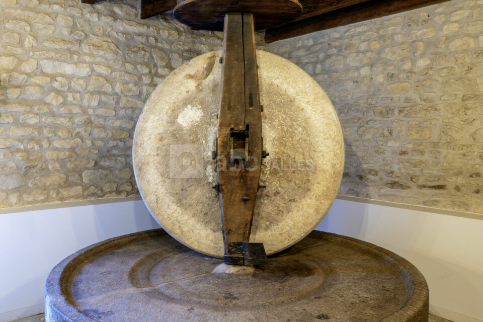 Ancien pressoir à huile dans la salle à manger
